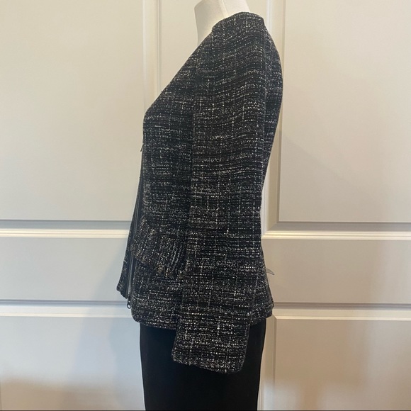 NANETTE LAPORE black & white linen & cotton jacket w/ zipper - Picture 4 of 13